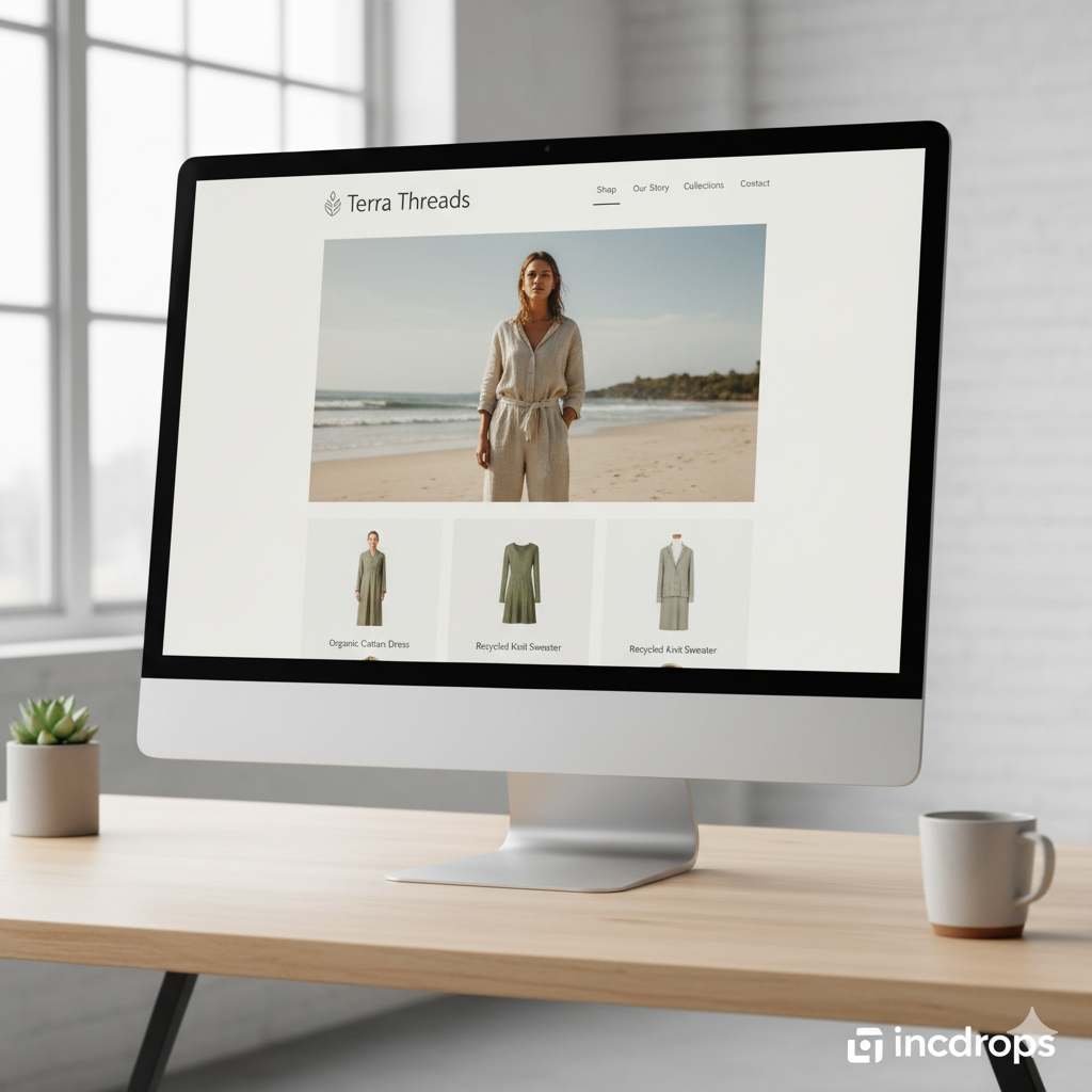 Website design for Terra Threads fashion brand